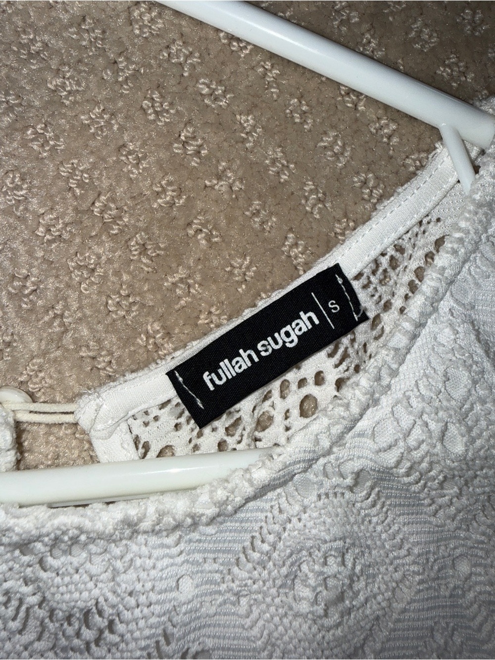 White Lace Fringe Shift Dress Small - Picture 3 of 9